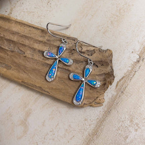 Alamea Opal Cross Earrings