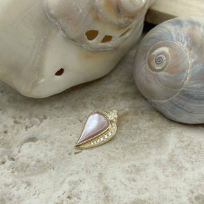 Alamea Gold & Diamond Conch Shell Pendant