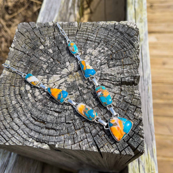Spiny Oyster & Turquoise Necklace