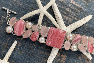 A rhodochrosite bracelet from Beach Treasures in Duck inspires this month's BLOG.