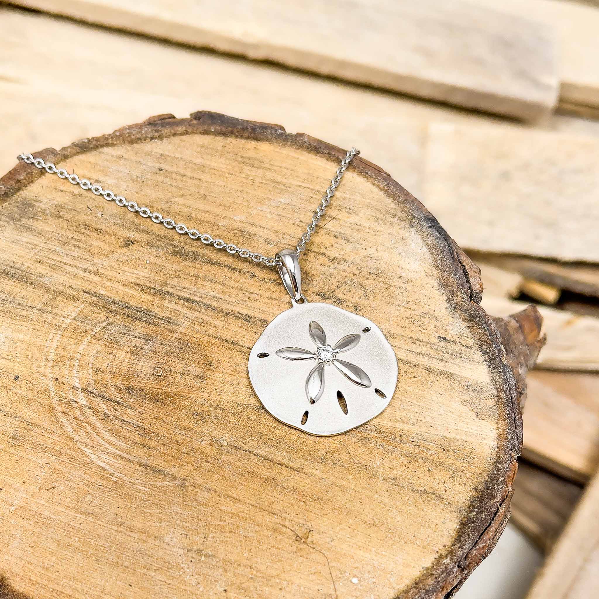 White Sand Dollar Necklace - Palmetto Moon Products