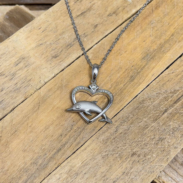 Alamea Dolphin Heart Necklace