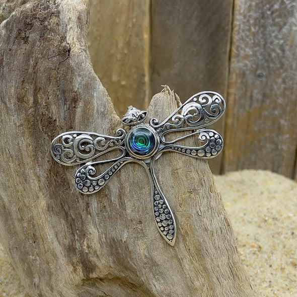 Dragonfly Abalone Pendant