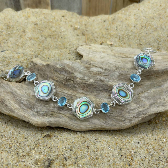 Blue Topaz & Abalone Bracelet