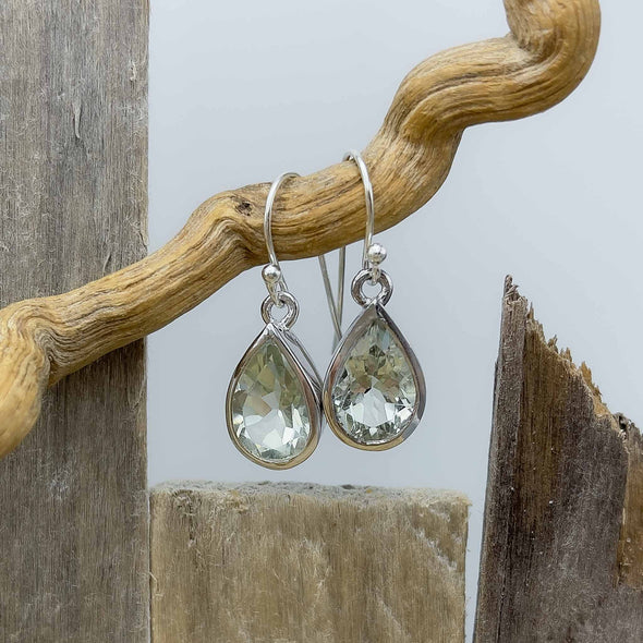 Green Amethyst Teardrop Earrings