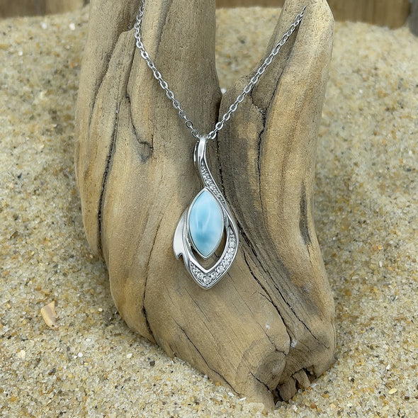 Alamea Larimar Fish Hook Necklace