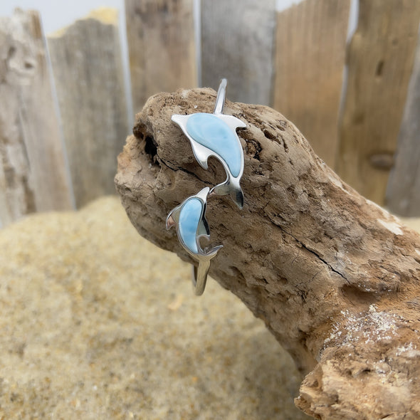 Alamea Larimar Double Dolphin Flex Bracelet