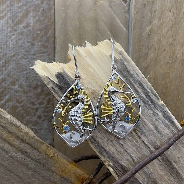 Alamea Coral Derby Earrings with Vermeil
