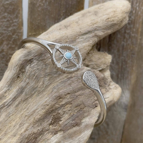 Alamea Larimar Compass Hinged Bracelet