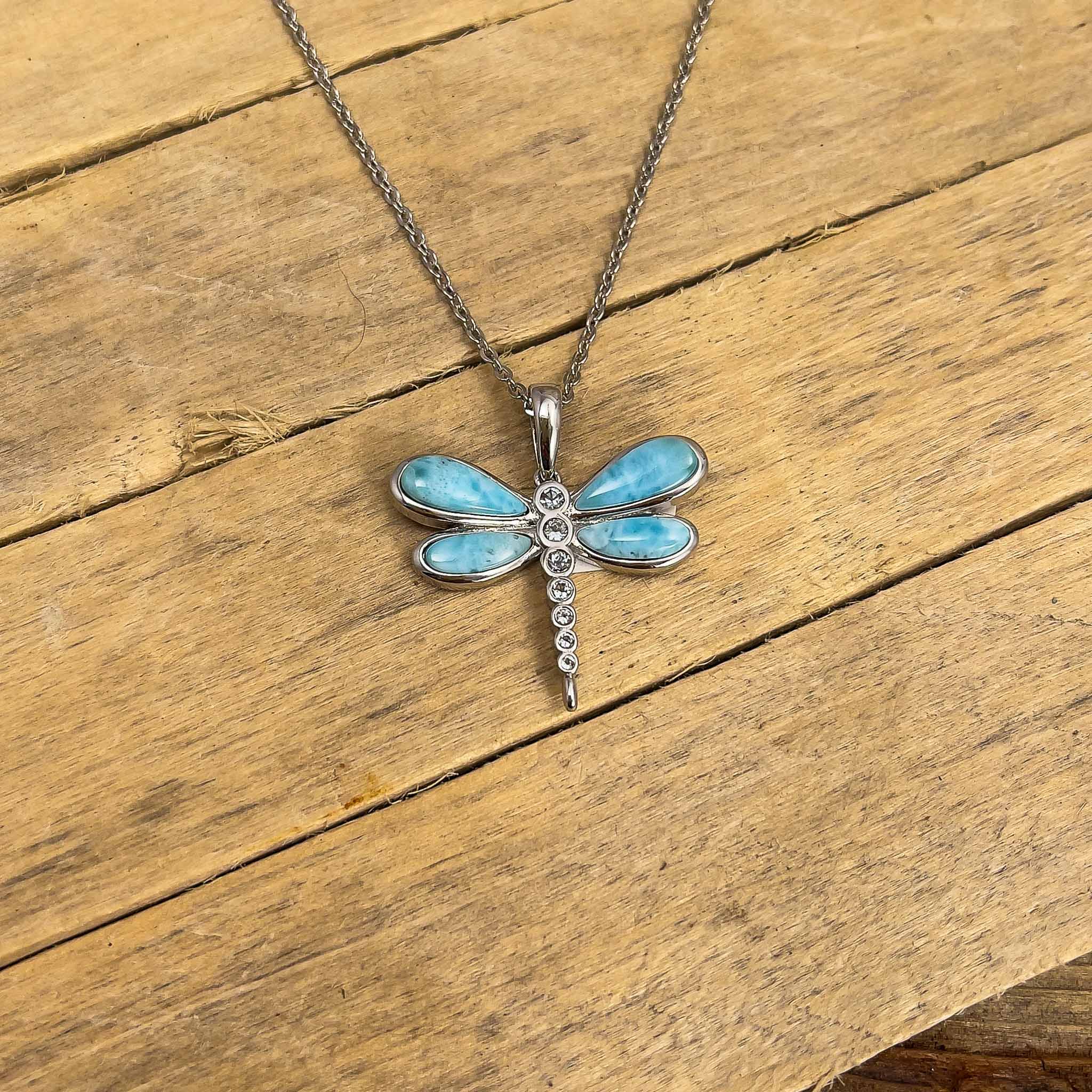 Larimar Dragonfly Pendant Larimar Dragonfly Pendant