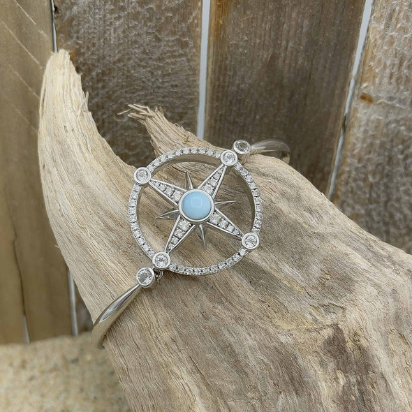 Alamea Larimar & Triple Topaz Compass Adjustable Bracelet