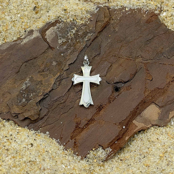 Alamea Cross White Mother of Pearl Pendant