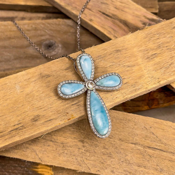 Alamea Larimar Cross Necklace