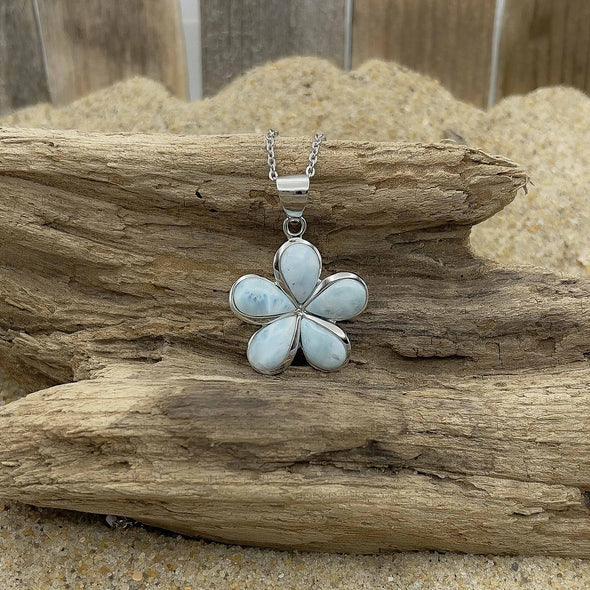 Alamea Larimar Plumeria Necklace