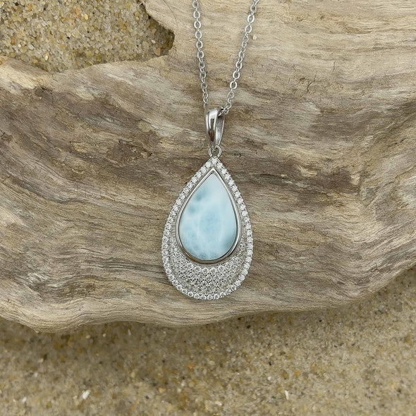 Alamea Larimar Double Teardrop Necklace