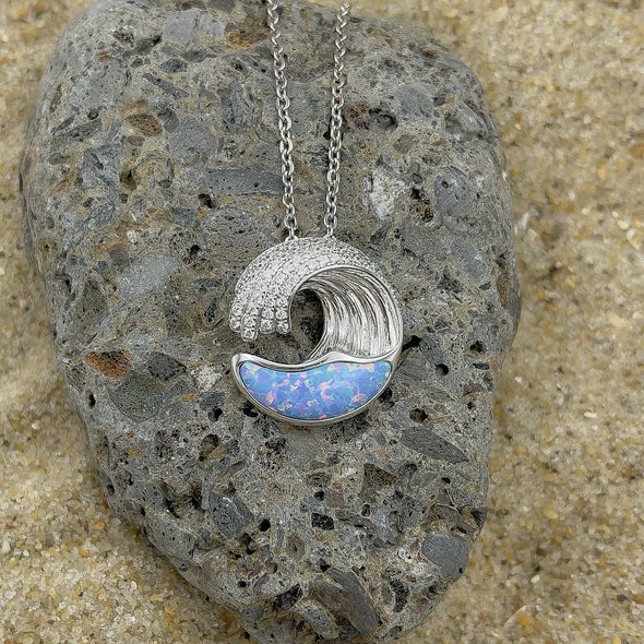 Alamea Opal Small Wave Necklace