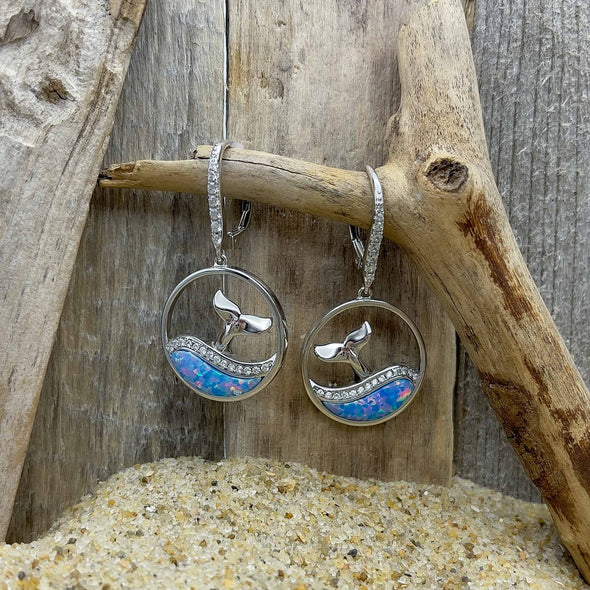 Alamea Opal Whale Tail Earrings