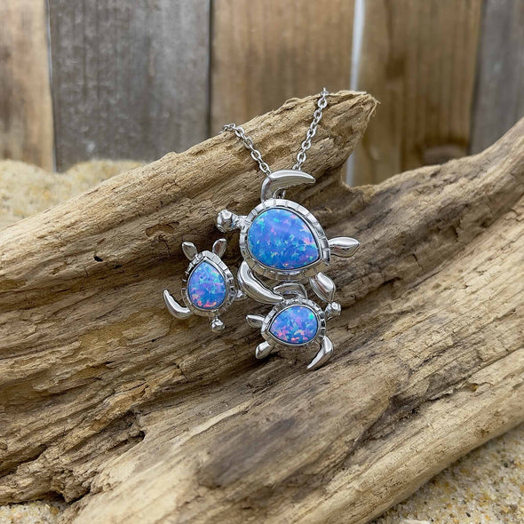 Alamea Opal Turtle Family Necklace