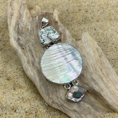 Large Triple Pendant with Abalone