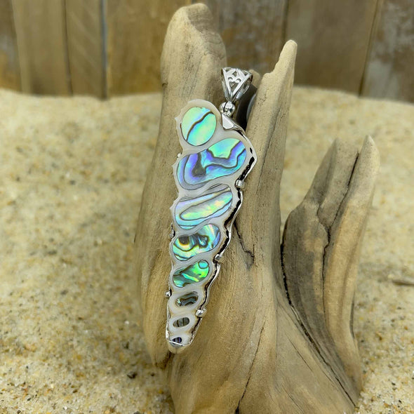 Inlaid Abalone Horn Shell Pendant