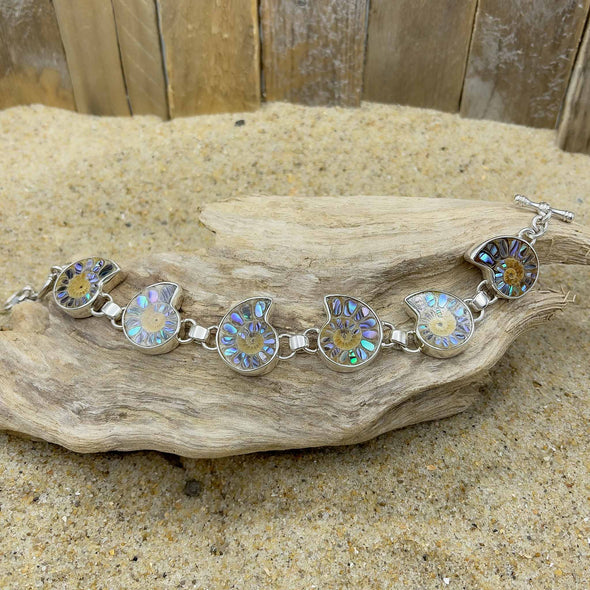 Ammonite & Abalone Bracelet