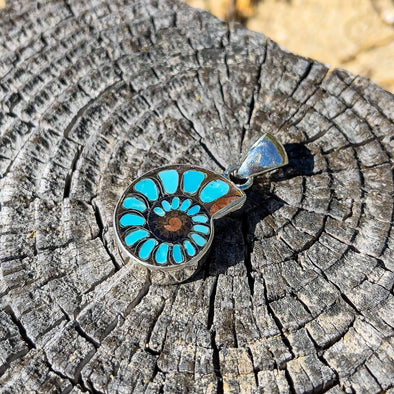 Turquoise Ammonite Pendant | BT☆Sterling®