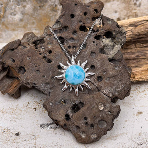 Alamea Larimar Large Sun Necklace