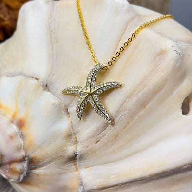 0.13 CTTW Diamond Starfish Pendant In Yellow Gold | New York Jewelers  Chicago