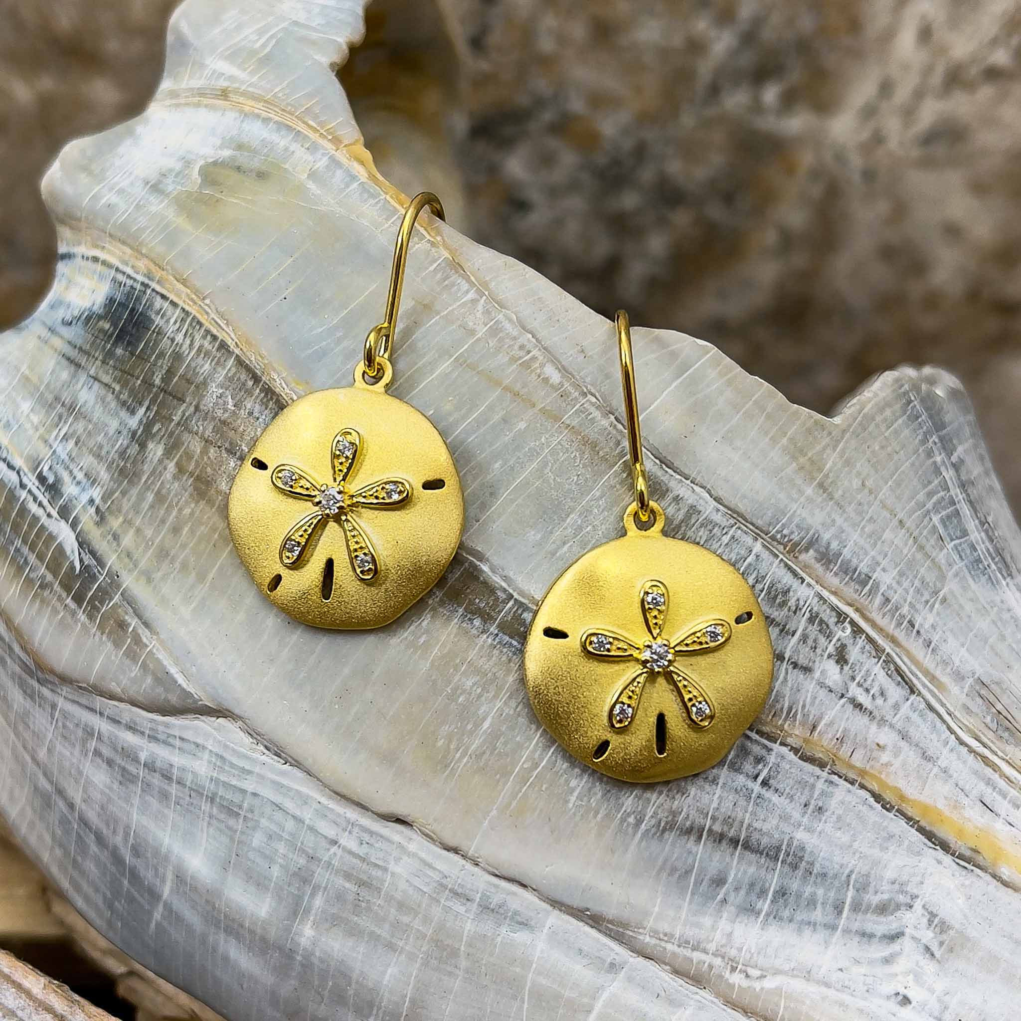 Alamea Gold Vermeil Sand Dollar Earrings