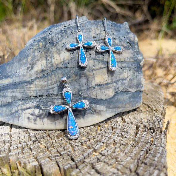 Alamea Opal Cross Necklace