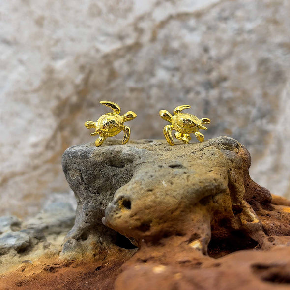Alamea Gold Vermeil Sea Turtle Post Earrings