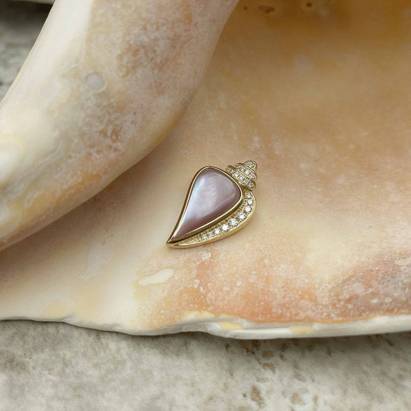 Alamea Gold & Diamond Conch Shell Pendant