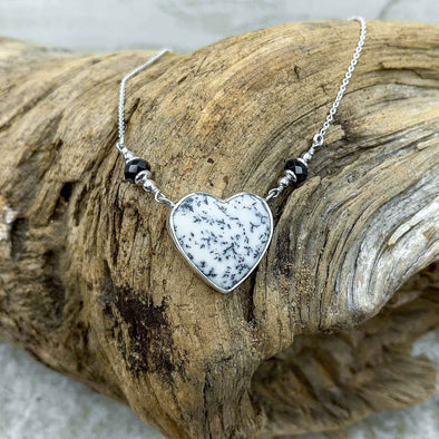 Dendritic Agate Heart Necklace