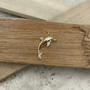 Alamea Gold & Diamond Dolphin Necklace