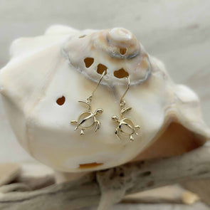 Alamea Gold Openwork Sea Turtle Earrings