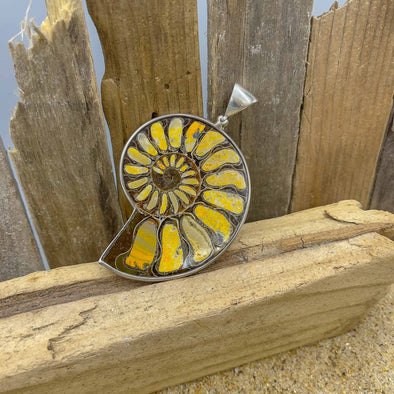 Ammonite & Bumble Bee Jasper Pendant