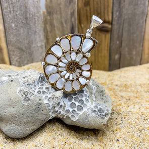 Ammonite & Mother of Pearl Pendant