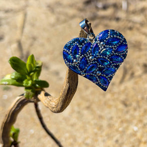 Artisan Handset Crystals Heart Pendant