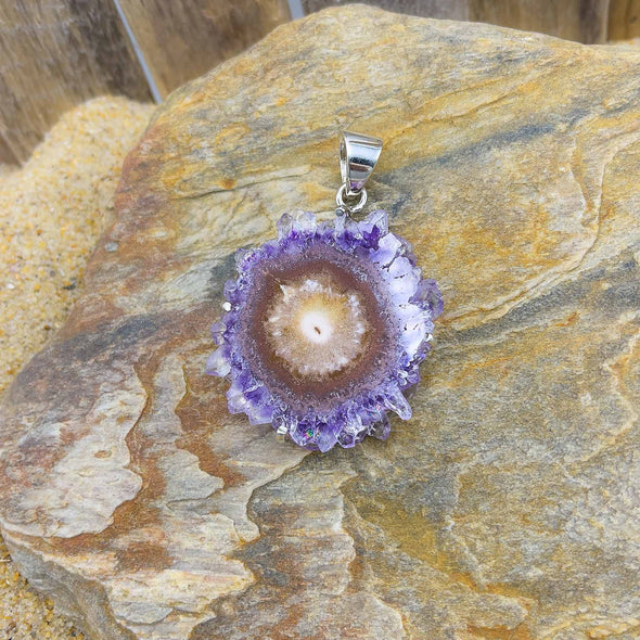 Amethyst Sliced Geode Pendant