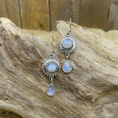 Delicate Dots Moonstone Earrings