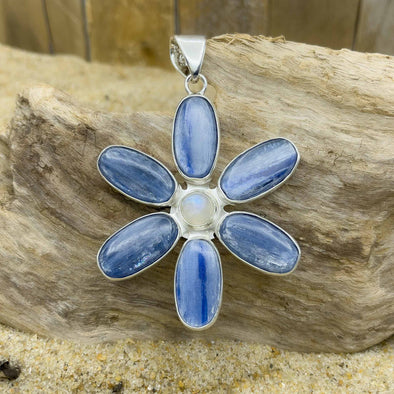 Kyanite Flower Pendant