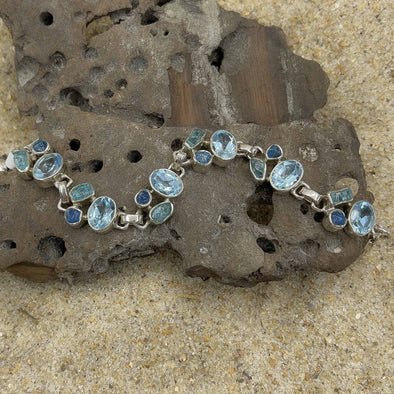 Oval Topaz & Raw Gemstone Bracelet