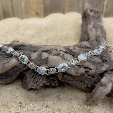 Blue Topaz Filigree Bracelet
