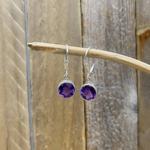 Amethyst Solitare Earrings