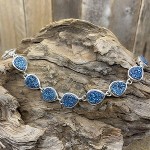 Navy Teardrop Druzy Bracelet