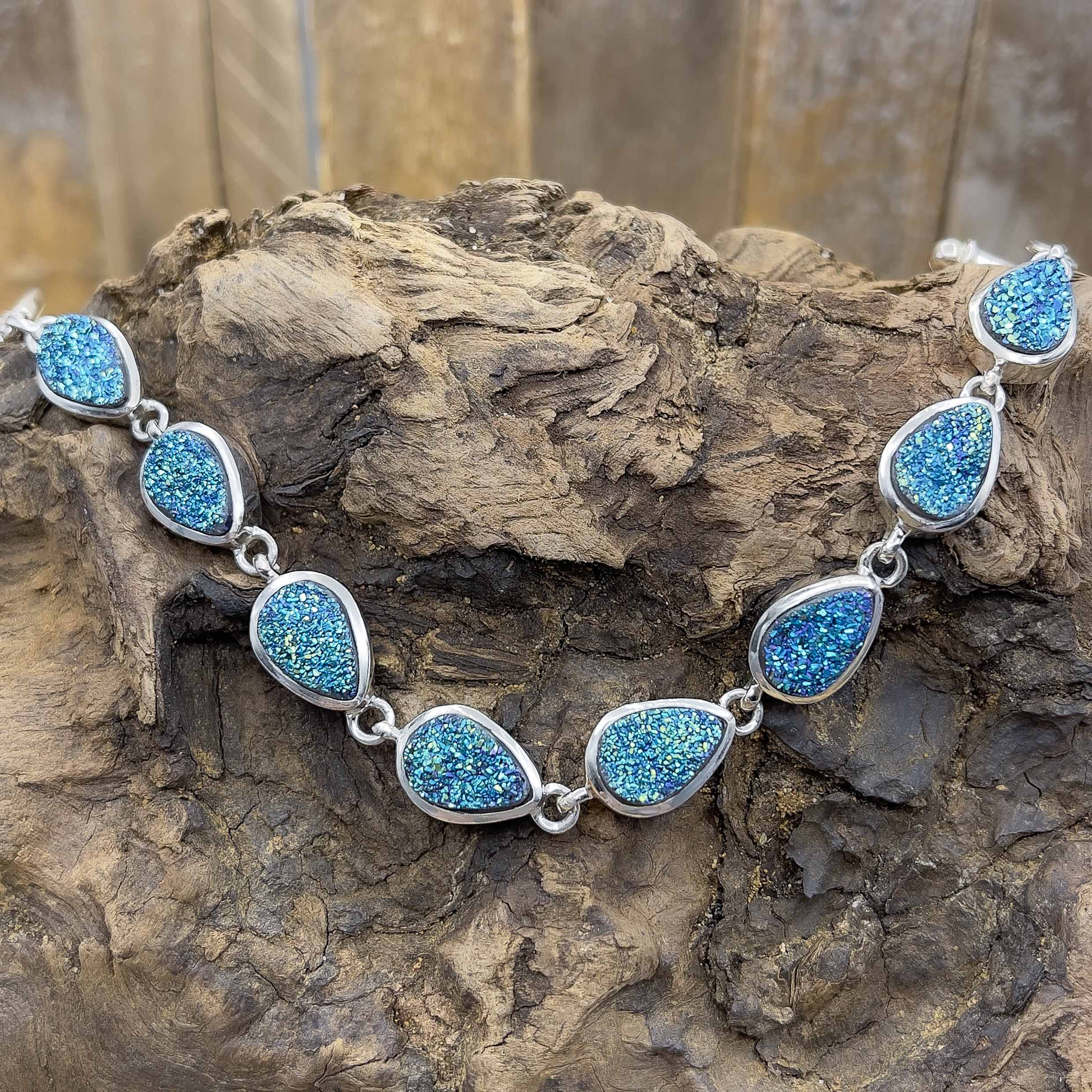 Turquoise Teardrop Druzy Bracelet - Main Image