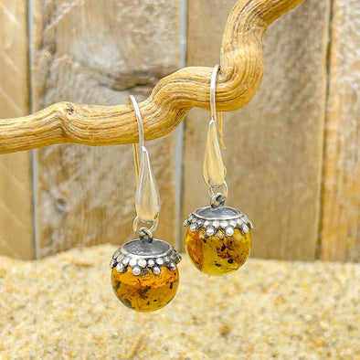 Amber Ball Earrings