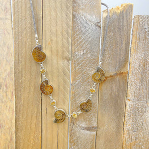 Ammonite & Yellow Topaz Necklace