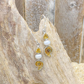 Ammonite Dangle Earrings