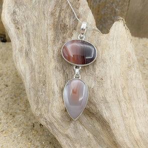 Rhodochrosite Modern Bar Pendant